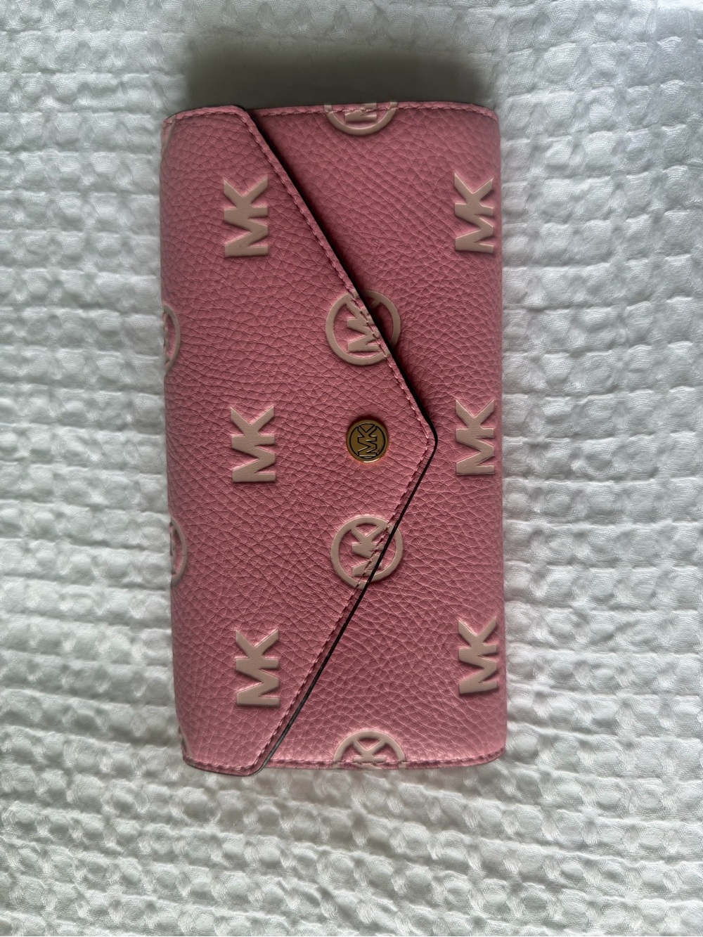 Michael Kors Pink MK Logo Continental Wallet